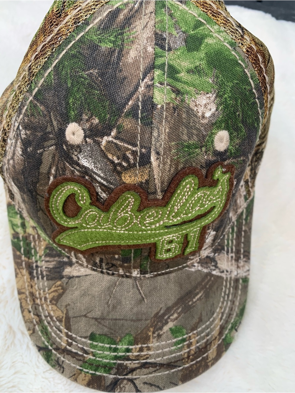 Cabela's Realtree Camo Cap with Green Embroidered Logo